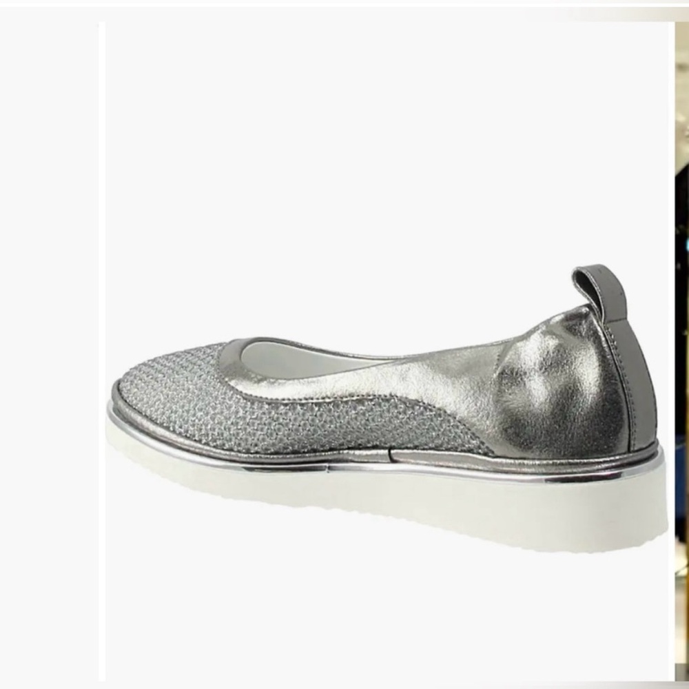 Ron White Women Natanya Mesh Metallic Pewter Ballet Flat Slip-on Shoes Sz 9.5/40 - Picture 9 of 14